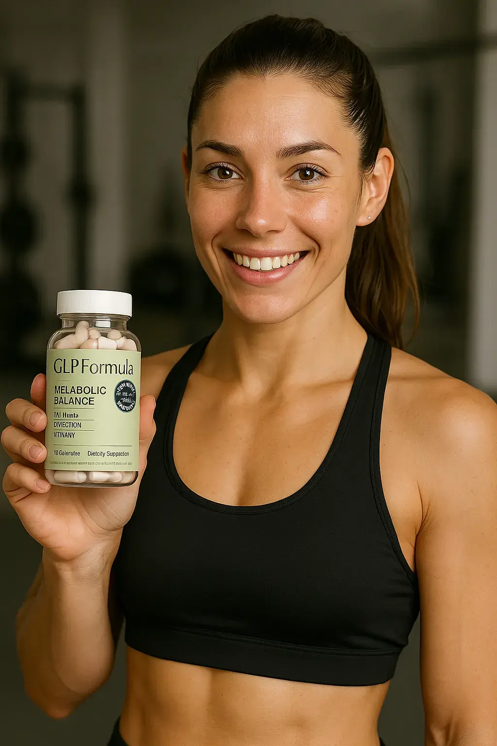 Frau mit GLP Formula Flasche - Sichtbare Ergebnisse